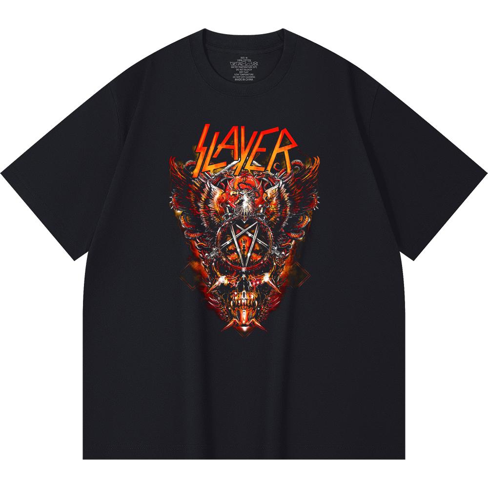 T-shirt Heavy Metal 100% Cotone 230 Gsm Stampa Band Rock Musica Popolare Unisex T-shirt Pesante in Cotone
