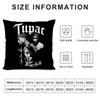 T-Tupac Shakurr Rapper Cushion Cover Pillowcase Ultra Soft Skin Friendly Fabric Cloud Like Comfort & Concealed Zipper