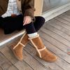 2025 autumn and winter new women's shoes platform plush Martin boots wool cotton boots fashion cashmere two wear snow boots