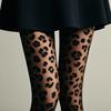 Medias Negras Estampado Leopardo Sexy Medias Lencería Para Mujer Pantis Alto Discoteca Fiesta Regalo