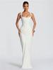 2026 European Style Spring Solid Color Sleeveless Slim-fit Pleated Square Neck Dress