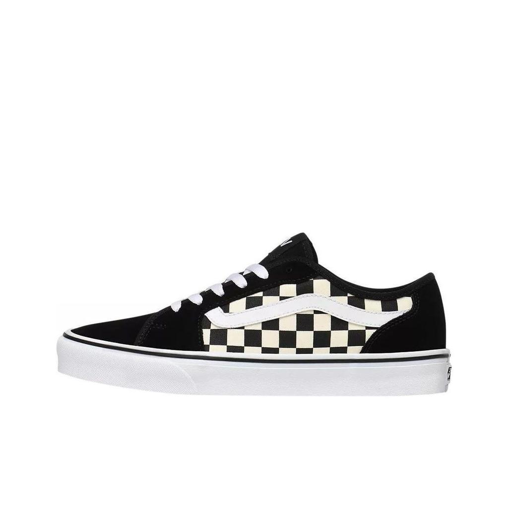 Vans Tênis de Skate Cano Baixo Filmore Decon Xadrez Unissex Preto Branco VN0A3WKZ5GX
