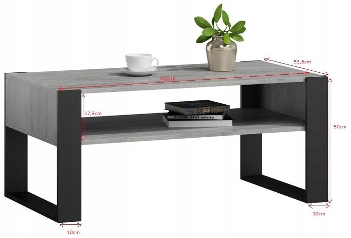 Kaja Concrete-Black Loft Retro Coffee Table