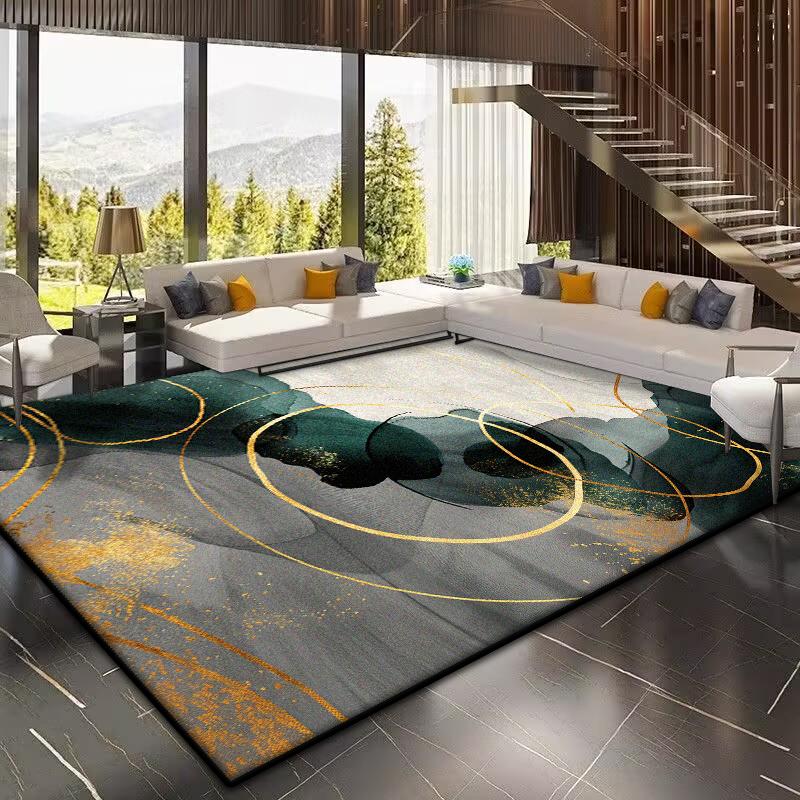 Golden Geometric Carpet for Living Room Large Area Modern Decoration Home Rugs for Bedroom Soft Non-slip 200x300 Lounge Sofa Mat