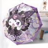 Kuromi,Cute Automatic Folding Umbrella Simple 8 Rib Design, Bright Cartoon Pattern, Durable Iron Frame, Suitable For Travel, Outdoor, Beach
