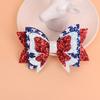 Independence Day Bow Hair Clip, Double-Layered Red White Blue Glitter Bow Hair Pin, Non-Slip Clip for Holiday Party Accessory