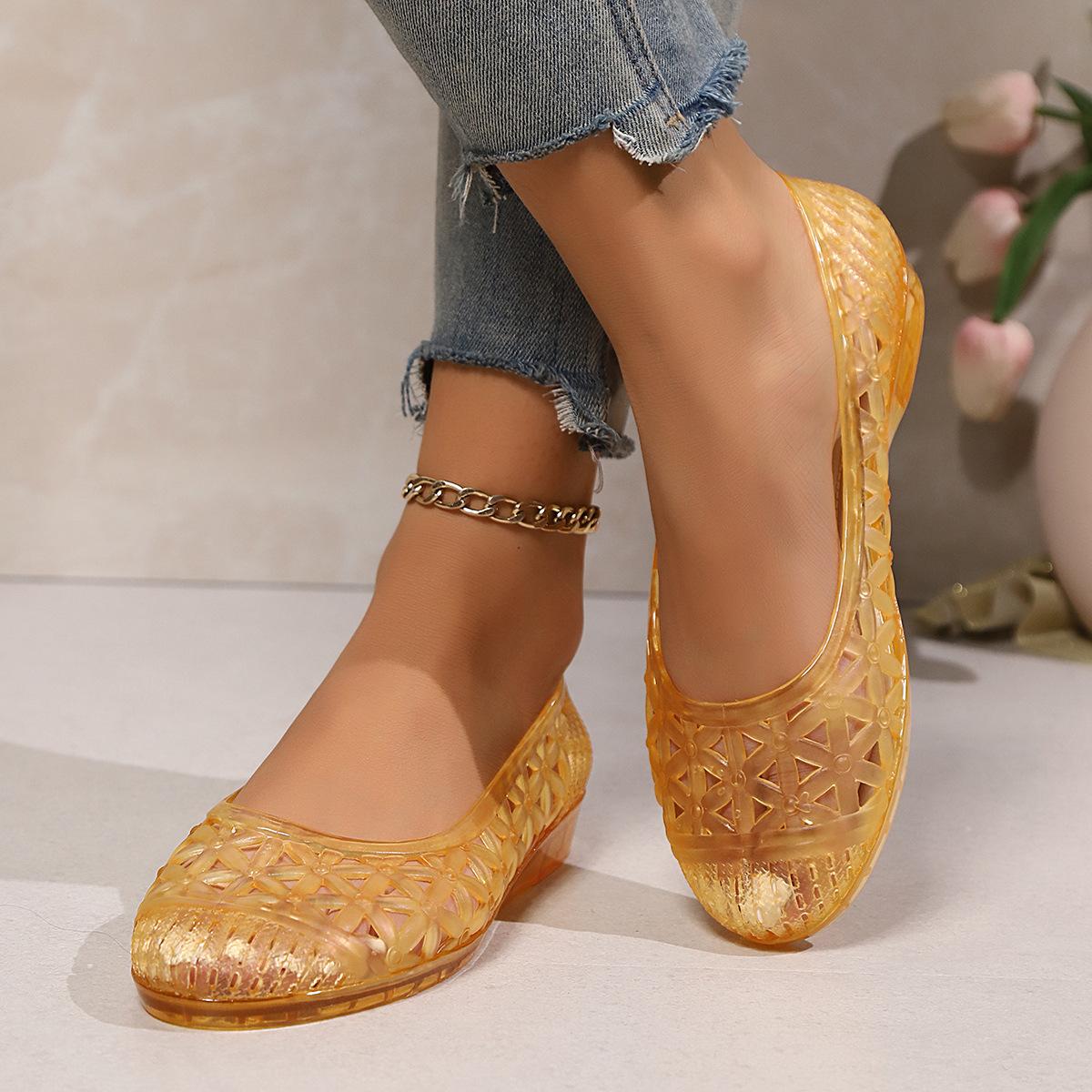 

New high-value crystal women s sandals home fashion versatile non-slip low-heeled bag head sandals women s shoes 37