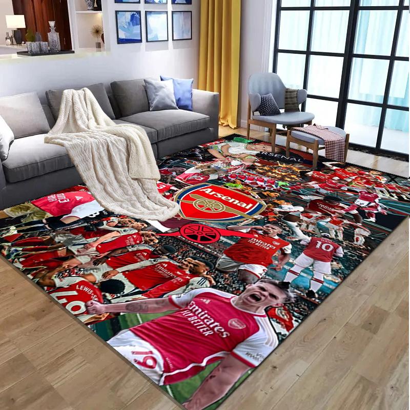 Arsenal F.C Pattern Rug, Indoor/Outdoor Mat, for Picnic, Gameroom, Bedroom, Office, Living Room, Home Decor Carpet, Birthday Gift
