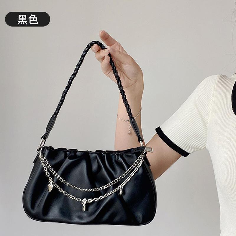 Korean version of trendy underarm bag women's pleated cloud square handbag niche design simple and versatile shoulder bag