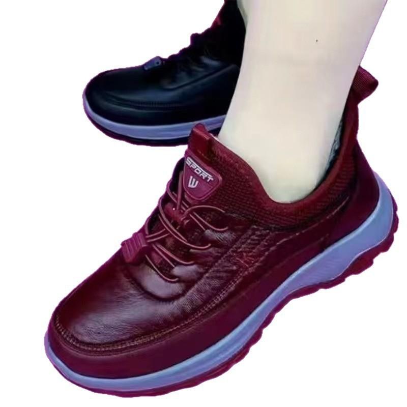 Winter new women's cotton shoes velvet warm mother shoes medium thick sole non-slip waterproof walking shoes snow boots