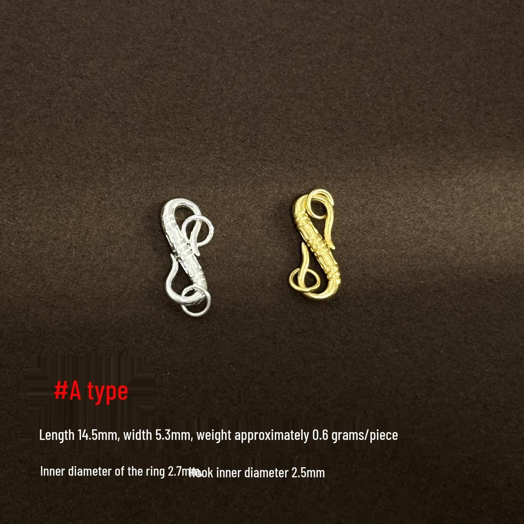 S999 Sterling Silber & Gold Hummerklauen-Verschlussverbinder für DIY-Halsketten, Armbänder & Schmuckflechten.