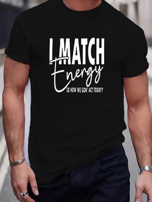 Mens Printed Casual Medium Stretch Short Sleeve Crew Neck TShirt