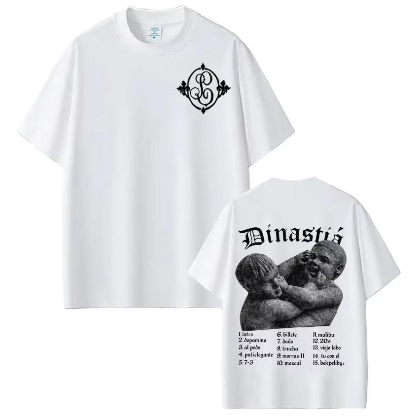 Rapper Peso Pluma Tito Double P Dinastia Tour Print Tshirts Men Women Fashion Tshirts Summer Pure Cotton Casual Cotton Tshirt