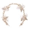Bridal Rhinestone Leaf Headband Pearl Hairpiece Wedding Accessory