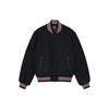 Stussy FW22 Embroidered Graffiti Print Ribbed Warm Baseball Jacket Unisex Jackets Black 115665