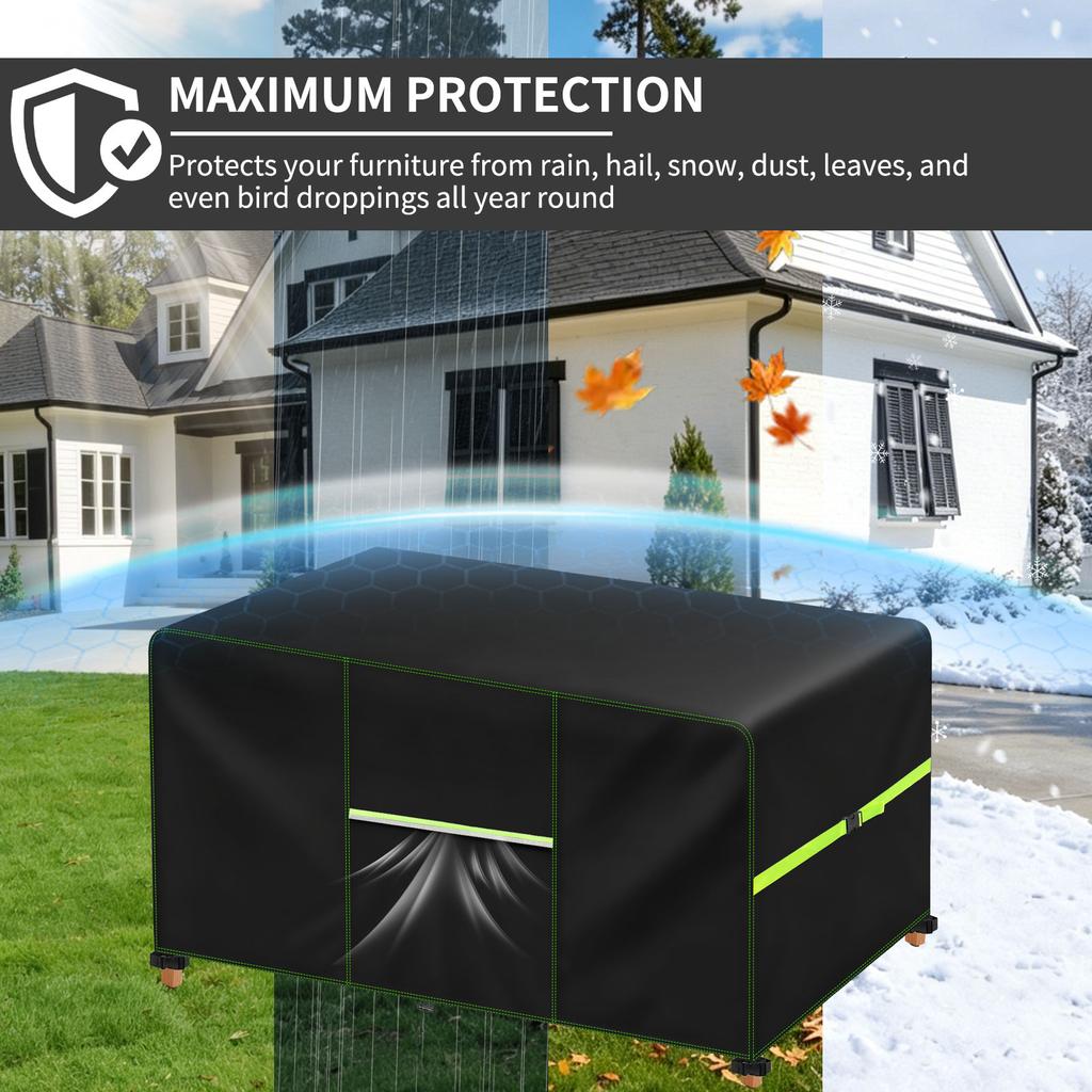 Copertura da Esterno per Mobili da Giardino Grandi Divano da Patio Tavolo Sedia Impermeabile Pioggia Neve Polvere Copertura Anti-UV Tessuto Oxford 420D
