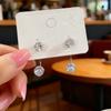 Small temperament geometric flash zirconium stud earrings, five-pointed star love, a two-wear rear-hanging earrings, going out commuting earrings.