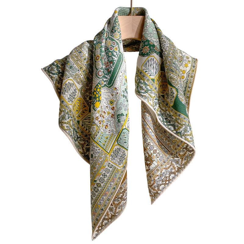 70% Wool 30% Real Silk Scarf Women Shawls Wraps Foulard High Quality Scarves Pashmina Female Hijab Bandana Bufanda Kerchief