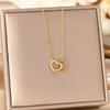 Heart-Shaped Minimalist Titanium Steel Necklace For Women Delicate Inlay Process Pendant