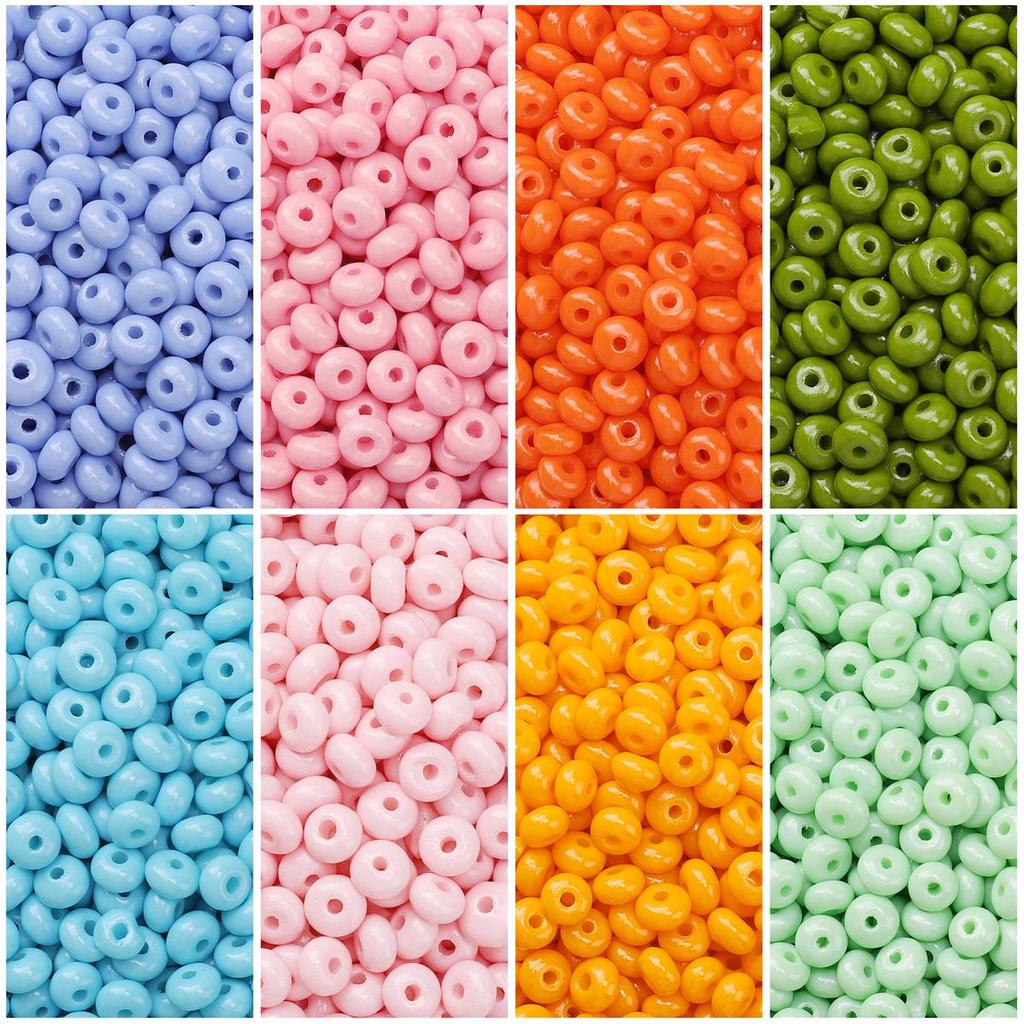 60 pezzi perline di vetro in bottiglia ciondolo pittura a olio abaco perline ceche perline distanziatrici per gioielli accessori per la creazione