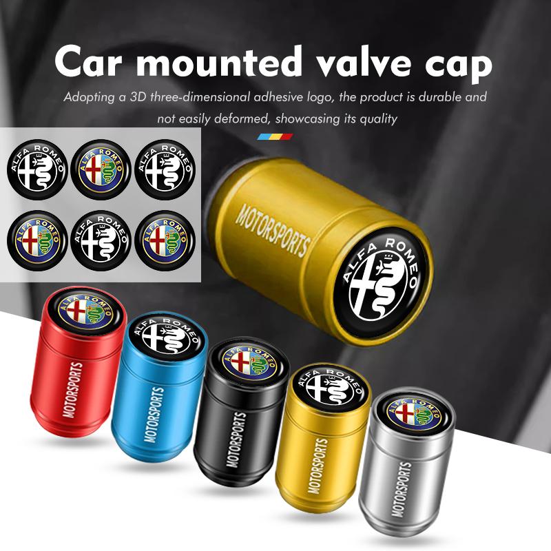 Pro Alfa Romeo 2026 Horká nálepka Kryt ventilku pneumatiky kola auta Prachotěsný uzávěr Příslušenství s logem Pro Alfa Romeo Giulietta GT 159 1