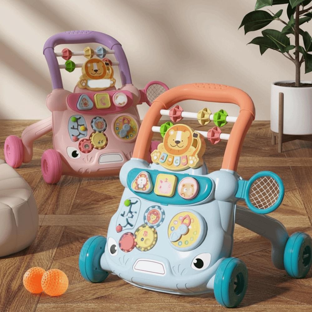 Poussette Musicale Anti-Renversement pour Bébé Jouet Marcheur Dessin Animé Chariot Multifonctionnel pour Tout-Petit Cadeau