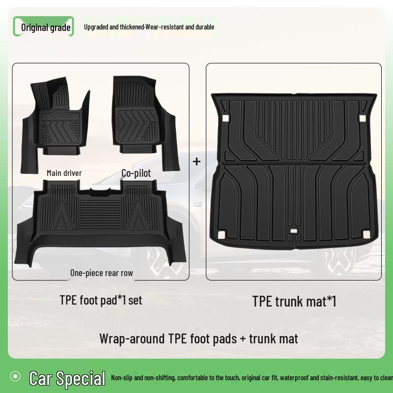 Compatible TPE Floor Mats for 26 BYD Song L DMI Models – Full Coverage, Custom EV Car Accessories