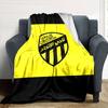 Al-Ittihad Club Logo Print Flannel Blanket High Quality Warm Comfortable Cover for All Seasons Perfect for Gifts Home Decor