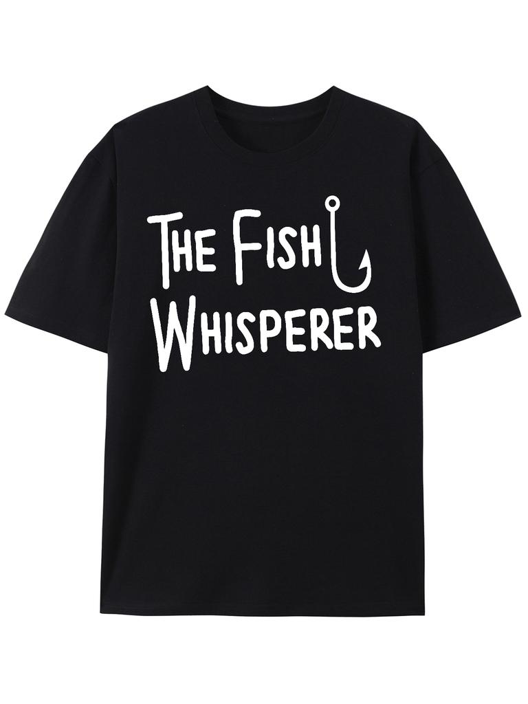 Vibrant Fish Whisperer Graphic Tee  Soft breathable casual short sleeve tee for men