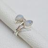 Natural Moonstone Ring, Handmade Ring, 925 Sterling Silver Ring, Teardrop Two Gemstone Ring, Gift for Her, Birthday Ring