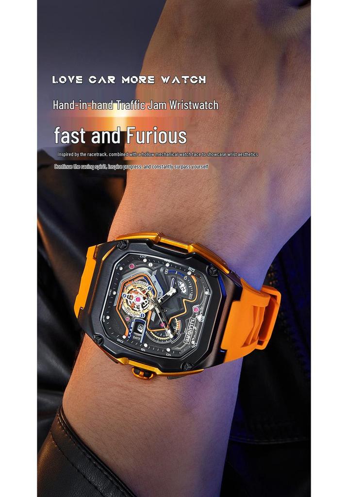 Orologio Sportivo SVJ da Uomo di Alta Gamma Scheletro 3D Luminoso Impermeabile al Quarzo