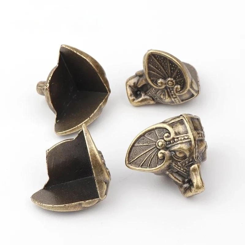 4 Peças Elefante Antigo Bronze Vintage Caixa de Joias Baú Estojo de Madeira Pés de Proteção Decorativos Perna Material Plástico decoração