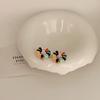 Colorful Zircon Drip Glaze Hoop Earrings: Chic Light Luxury Style for Fashion-Forward Women