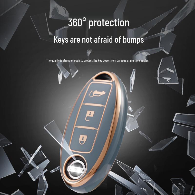 Gold Edge Key Case for 2022 Nissan Sylphy & 14th Gen Cima