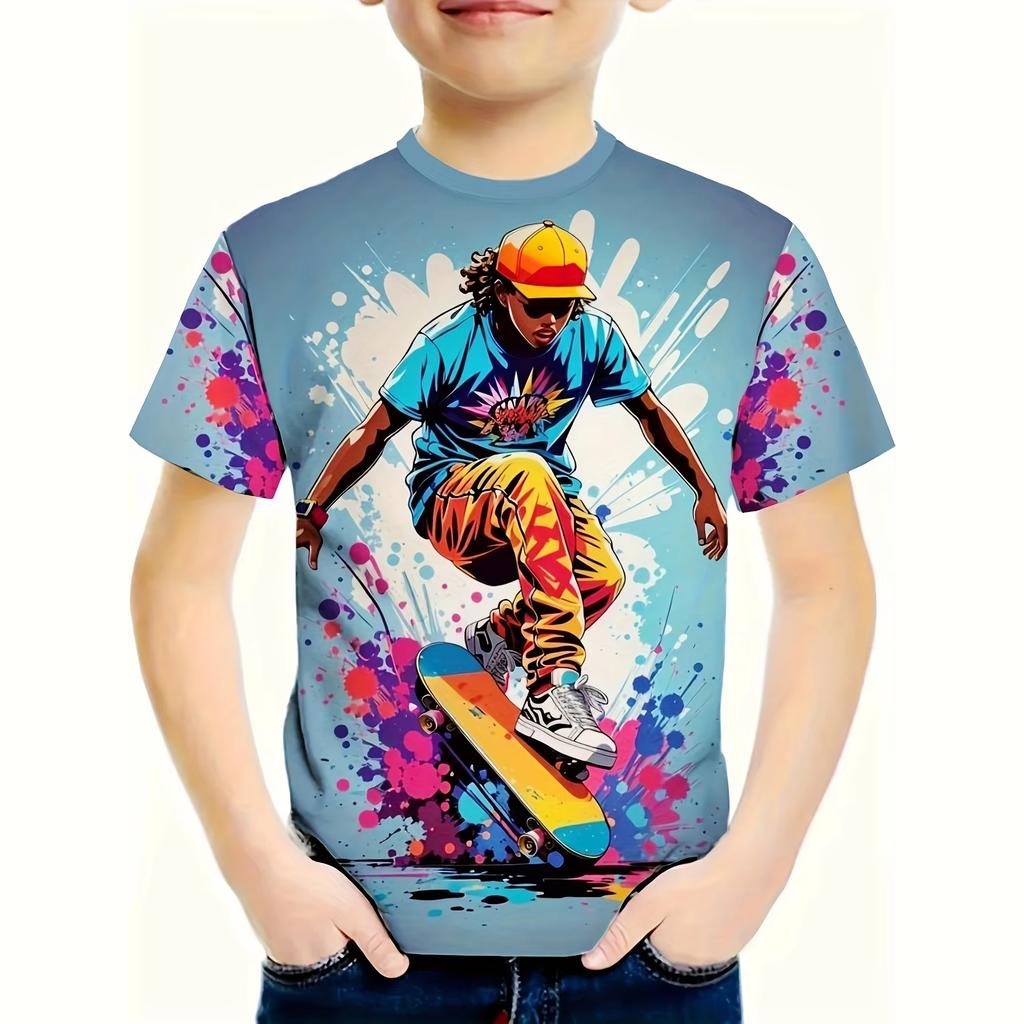 Boy Clothes Motorcycle 3D Printed T Shirt Fashion Cool and Stylish Graphic Tops Summer Short Sleeve Tees for Children's Clothing