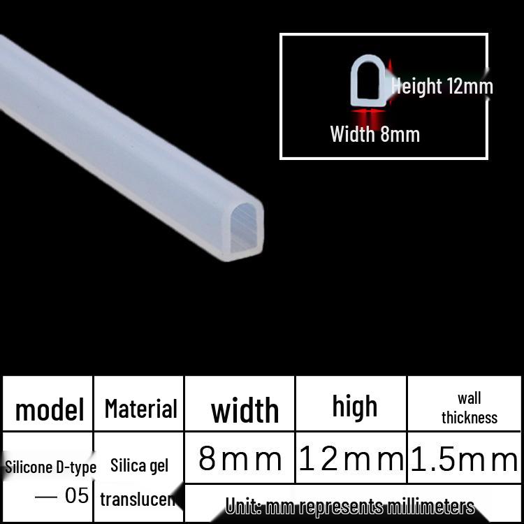 D-Shaped Silicone Sealing Strip: High-Temperature, Water-Retaining, Self-Adhesive, Anti-Collision, Shock-Absorbing for Doors & Windows