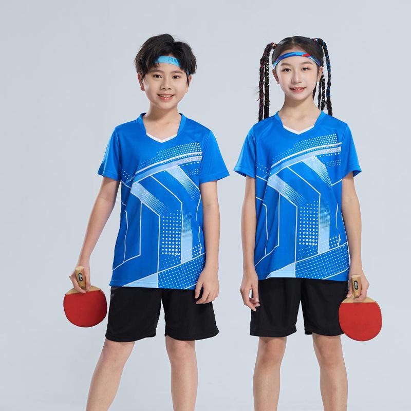Summer Kids' Table Tennis & Sports Set: Girls' and Boys' Badminton, Volleyball Jersey with Printed Numbers.
