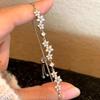 Cherry Blossom Rhinestone Zircon Pull-String Bracelet – Versatile, High-End Sparkling Jewelry for Women