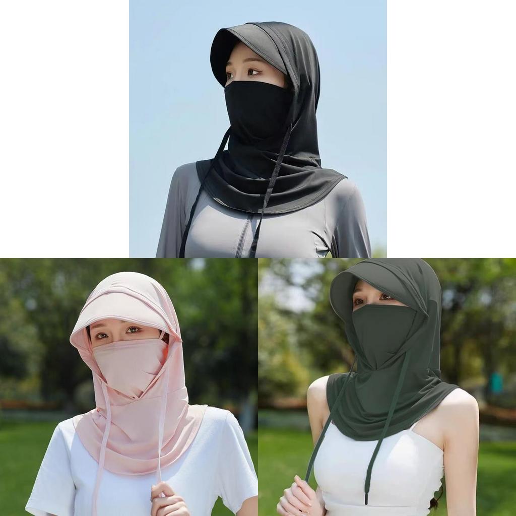 Summer Sun Protection Mask Hat With Neck Cover For Outdoor Activities