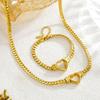 Personalized Hollow Love Necklace Women's Fashion Titanium Steel Non-fading Collarbone Chain New Gold-plated Pendant