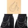 Punk Skateboard Metal Waist Chain With Hollow Star Pendant For Men And Women