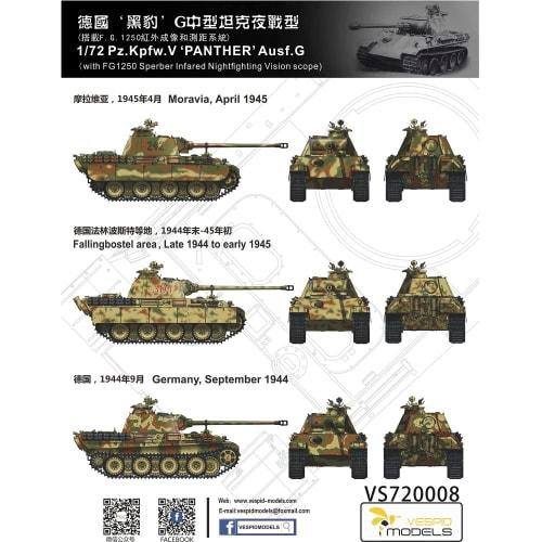 Vespid Model 1/72 German Panzer V Panther Ausf. G/FG1250 Infrared Night Vision Scope Plastic Model Kit VPM720008