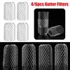 4/6pcs Metal Mesh Roof Gutter Filters Aluminum Gutter Guard Strainer Stop Leaf Blockage Drain Pipe Net Cover