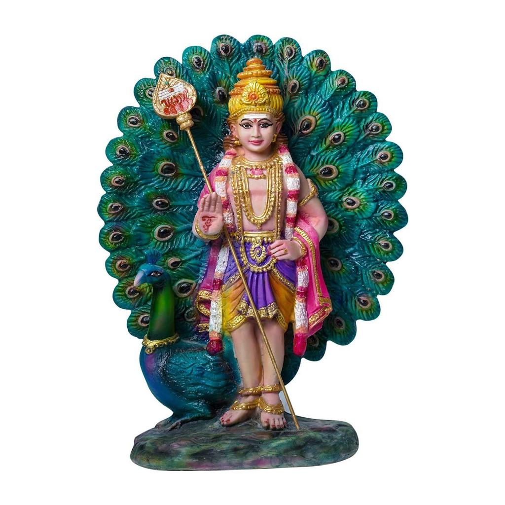 Figura Decorativa Palani Murugan Dios Hindú Ídolo Kumaraswamy Estatua Decorativa Figurilla para Decoración del Hogar Regalos, Polimarble