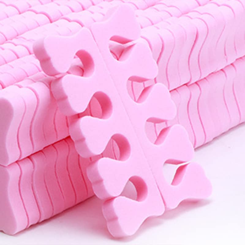 100PCS Sponge Toe Separator, Soft Toe Spreader Nail Art Finger Separator Divider Spacer Manicure Pedicure Tool for Nail Polish (Pink)