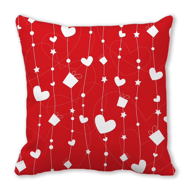 Home Decor Red Heart Patterns: Love themed Pillow Covers Pattern Cushion Cover Suitable for Sofa Bedroom Car Pillow Cover