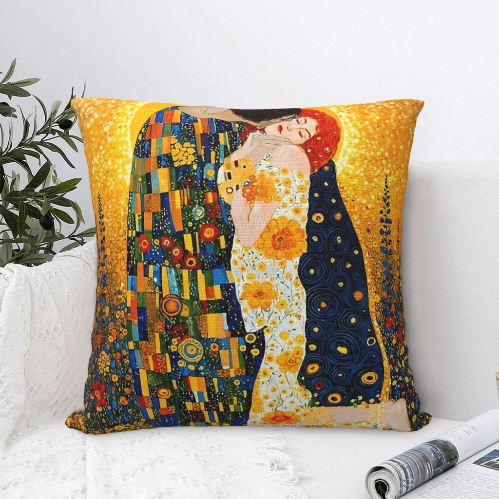 Gustav Klimt - Blumengarten Flower Garden Pillow Case Cushion Cover Square Pillow Cover Pillowcases For Sofa Home Decorative