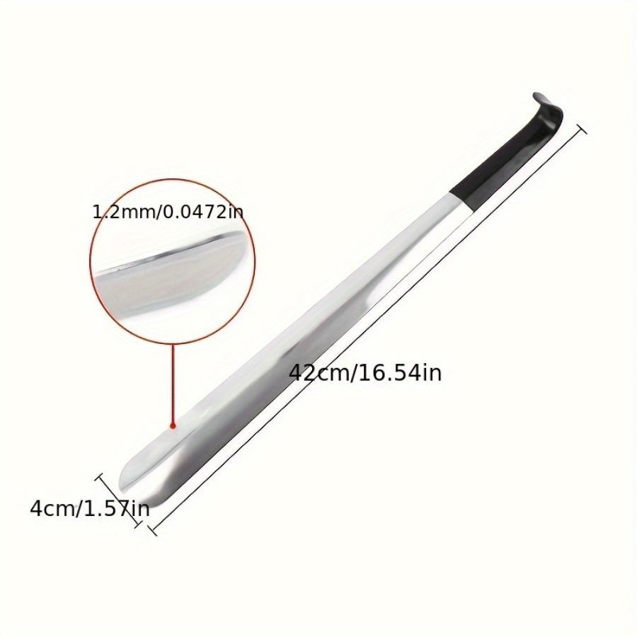 Stainless Steel Shoehorn with Black Handle Can Easily Wear Shoes Without Bending Over.