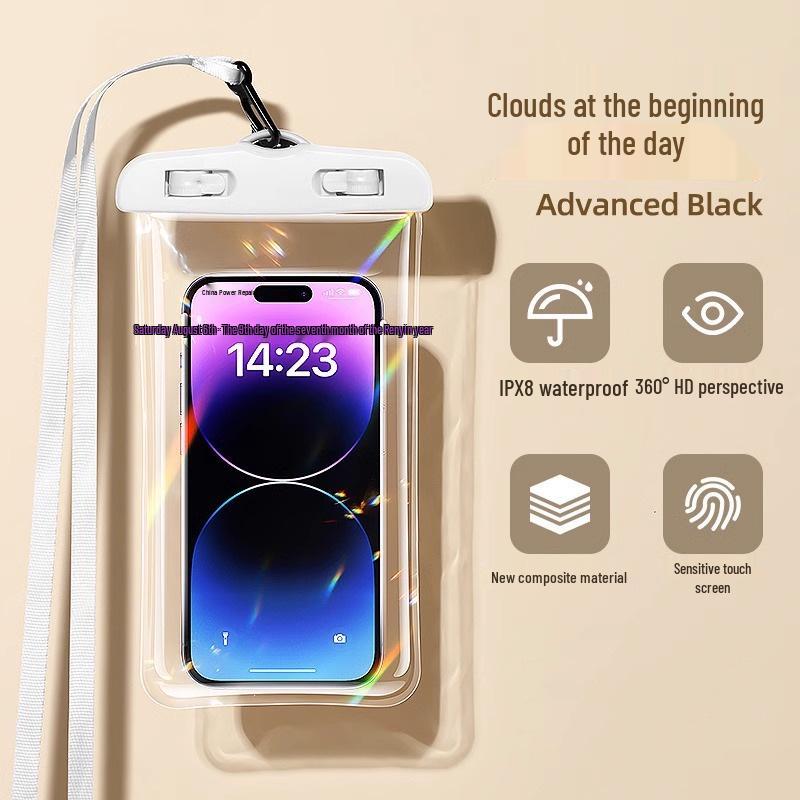 Waterproof Phone Bag with Touch Screen, Sealed Airbag, and Portable Protective Case for Swimming, Diving, and Rafting