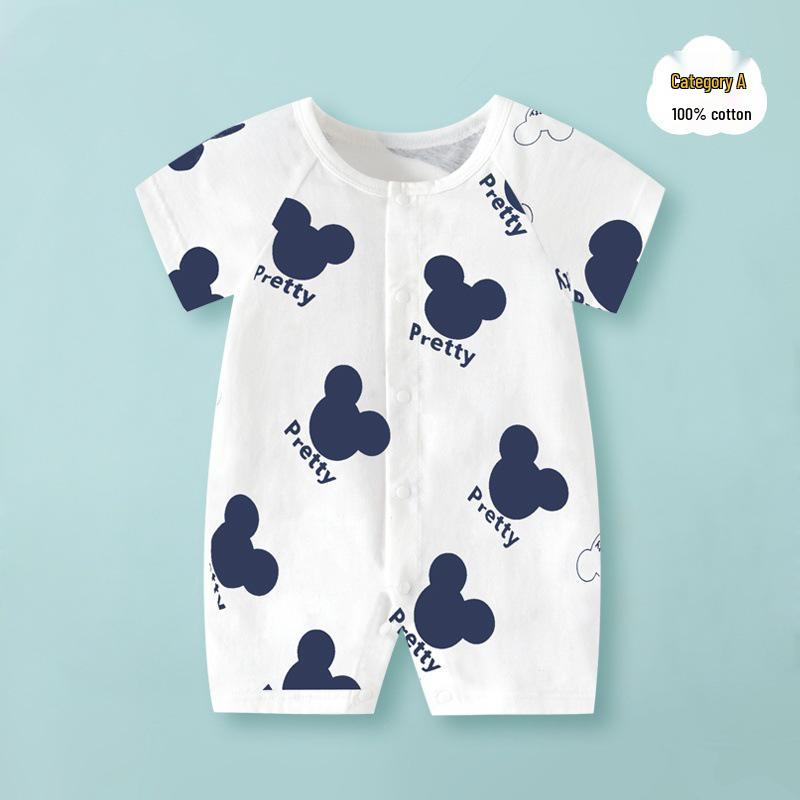 Voyex Zomer Rompertje met Korte Mouwen van Puur Katoen voor Baby's - Kinder Cartoon Kruip Bodysuit 80 cm